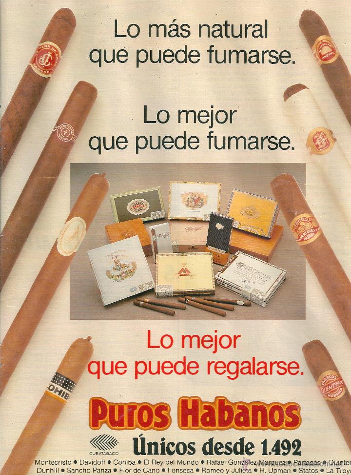 Advertising Posters: Advertising sheet for PURE HABANOS.  Circa 1988 - Photo 1 - 44637497