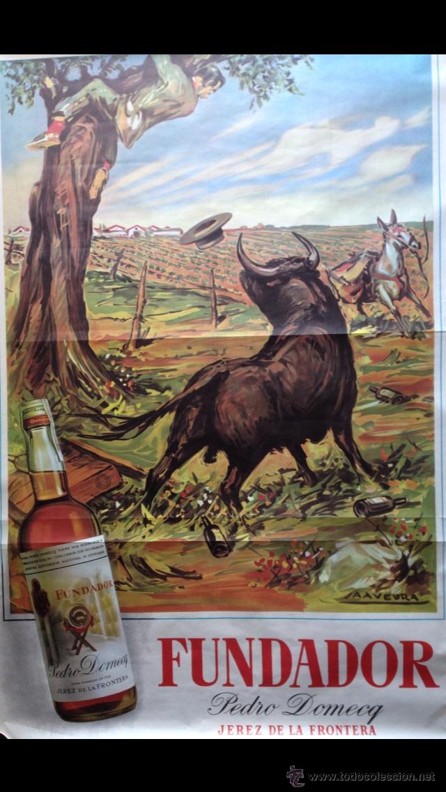 Carteles publicitarios: Brandy FUNDADOR. Antiguo Cartel publicitario