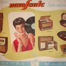 Carteles Publicitarios: LA ERA NOVOSONIC SERIE MUSICAL.PHILIPS PARA LA MUSICA.36X88.1956.RADIO. Lote 263298780