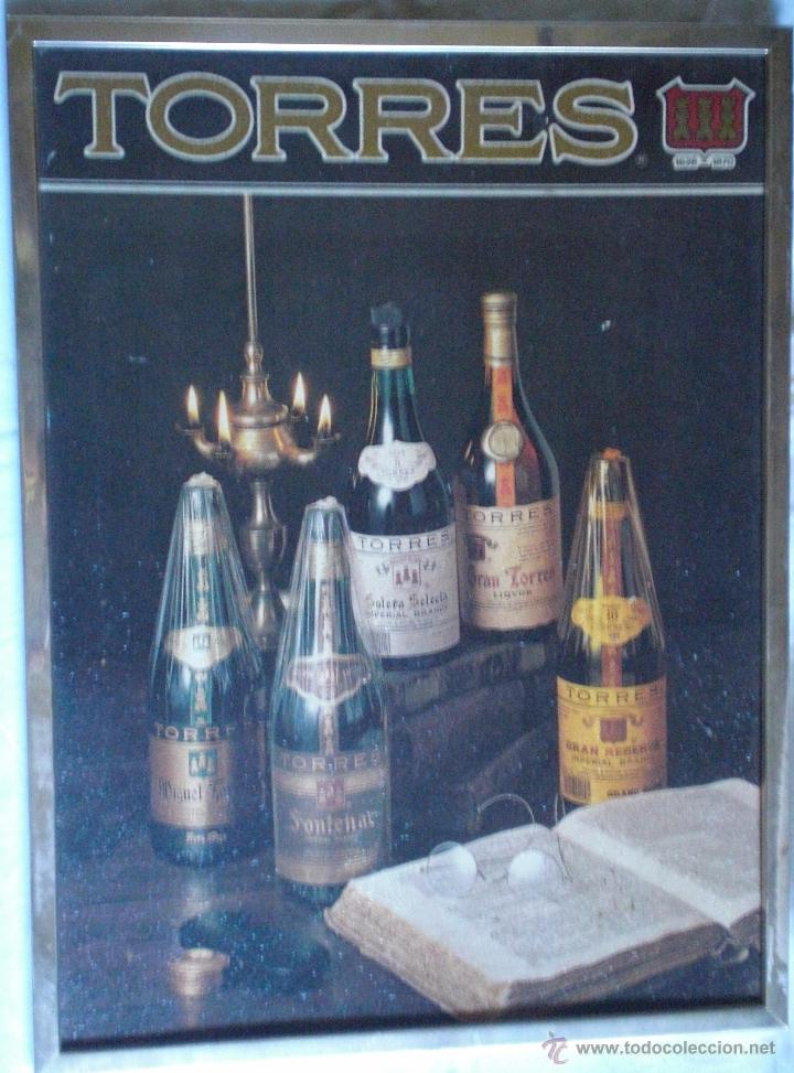 Carteles publicitarios: Cuadro de co&ntilde;ac torres a&ntilde;os 70. - Foto 1