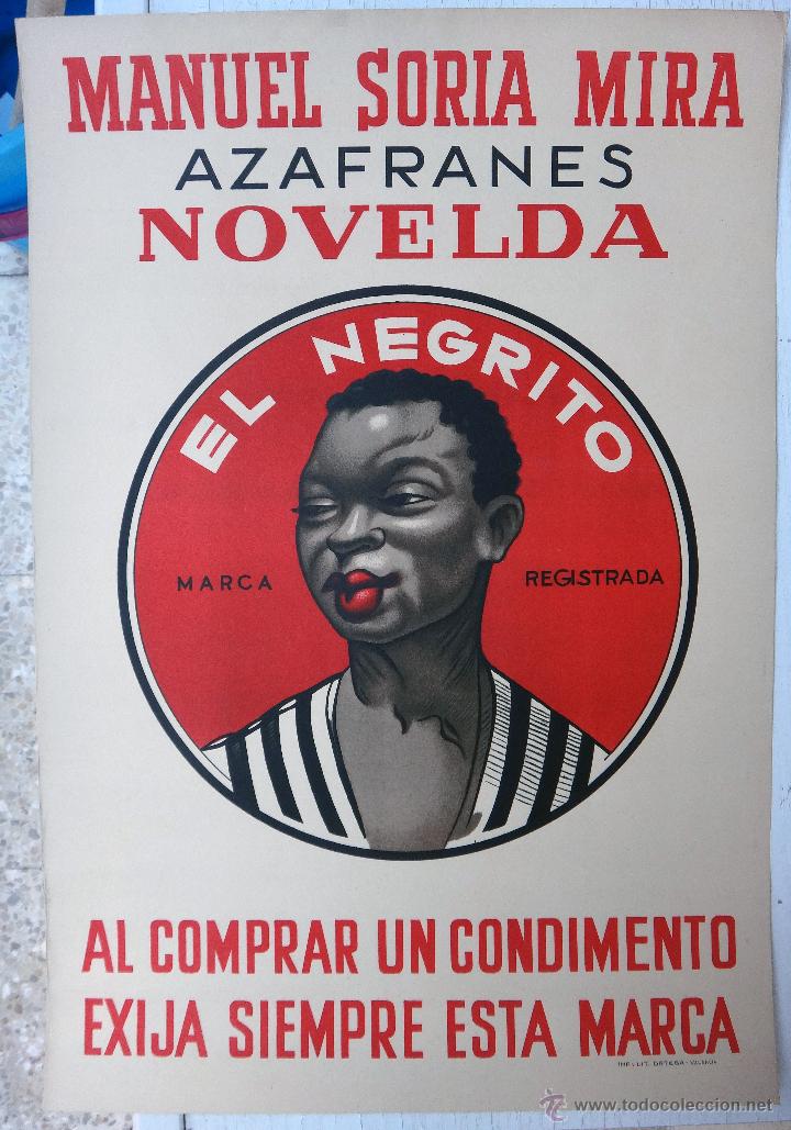 Cartel Publicidad Azafran Novelda El Negrit Comprar Carteles Antiguos Publicitarios En Todocoleccion