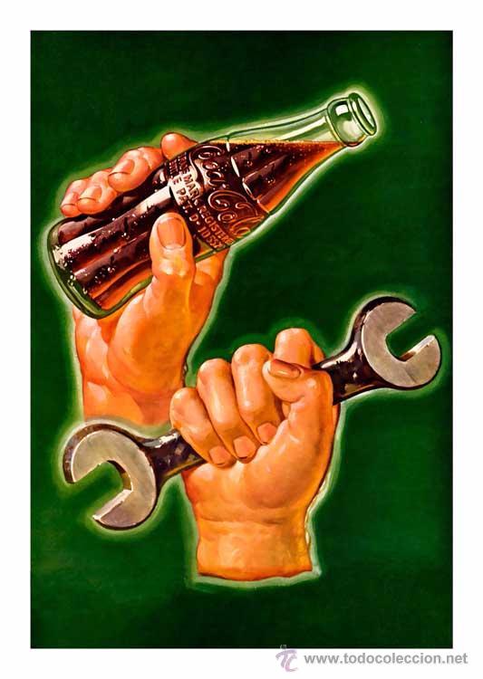 Carteles publicitarios: COCA COLA. L&Aacute;MINA CARTEL 45 X 32 CMS. - Foto 1