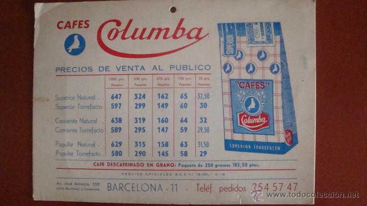 Carteles publicitarios: CAFES COLUMBA - Foto 1