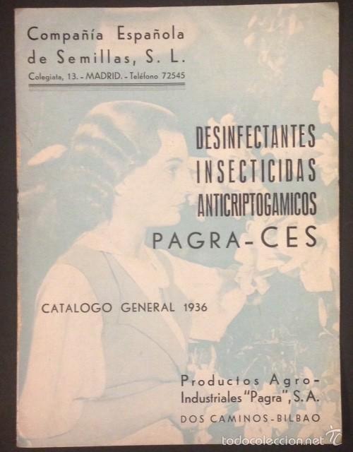 Carteles publicitarios: DESINFECTANTES INSECTICIDAS ANTICRIPTOGAMICOS PAGRA-CES - Foto 1