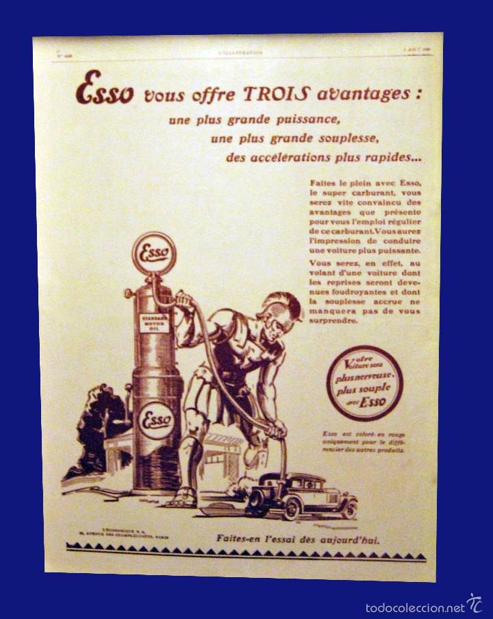 Carteles publicitarios: ESSO - GRABADO ORIGINAL DEL A&Ntilde;O 1928 - Foto 1