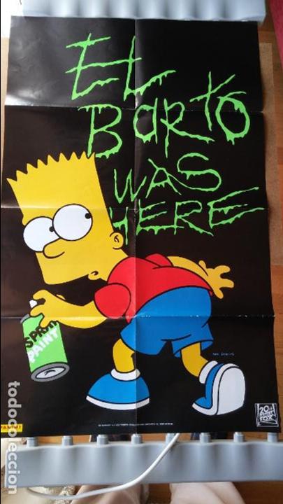 Carteles publicitarios: Cartel de bart simpson de panini 2000 de 81 x 51 cms - Foto 1