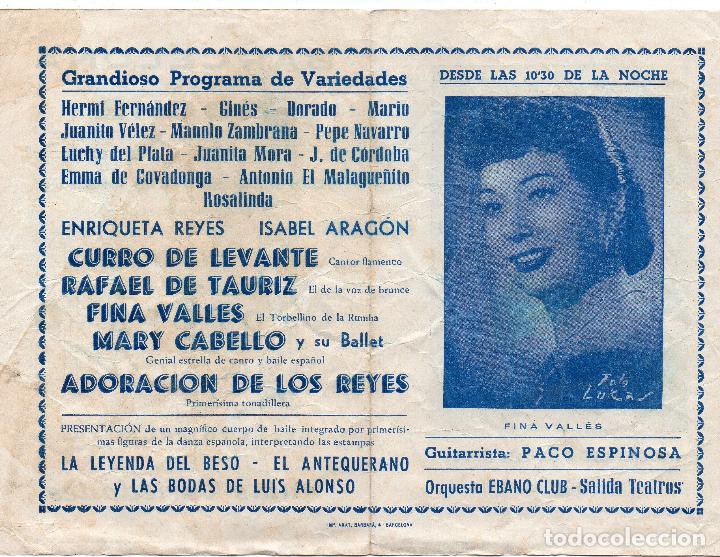 Carteles publicitarios: cartelito, programa de variedades, a&ntilde;os 50 - Foto 2