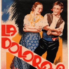 Carteles Publicitarios: LA DOLOROSA , 1935, 30 X 20,5 CMS. P.C.E. VALENCIA, ILUSTRADO POR CARRILERO ABAD - ORIGINAL. Lote 87420944