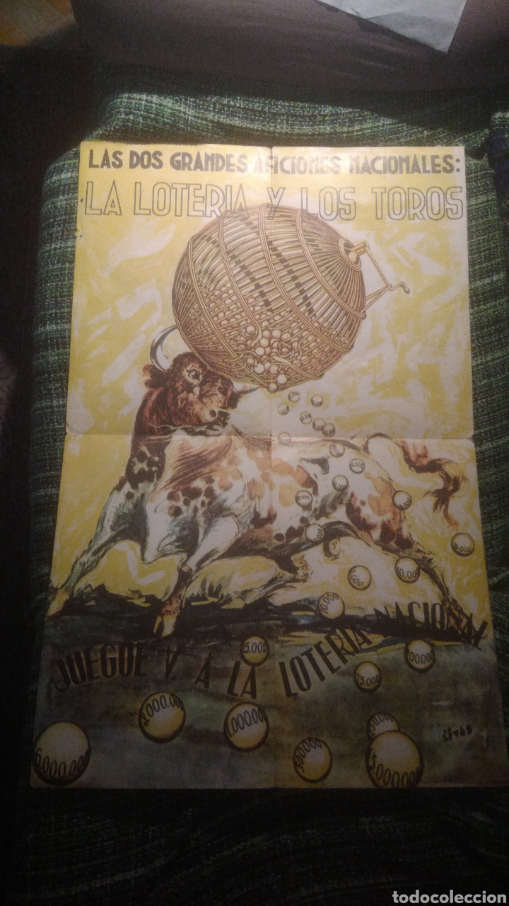 Werbeplakate: LOTERIA Y TOROS. CARTEL DE 1970. grande