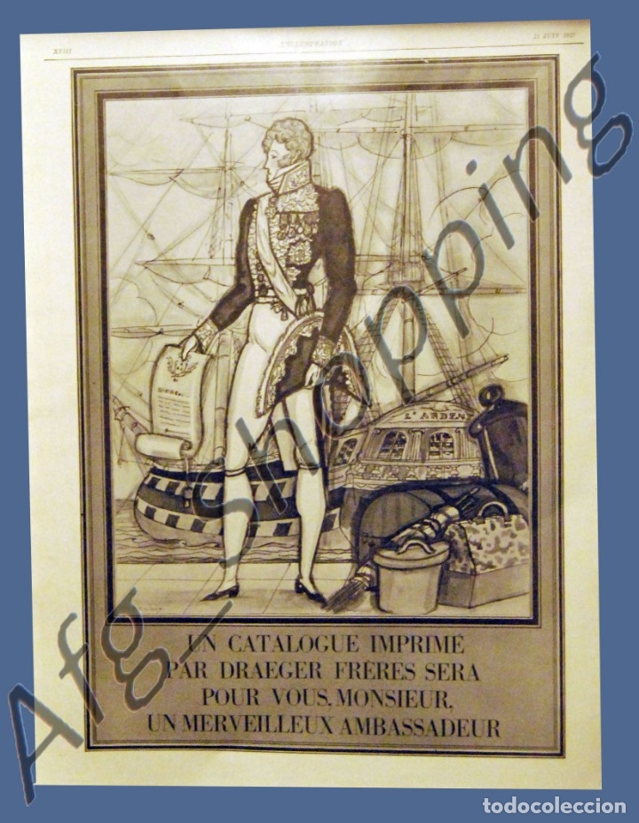 Werbeplakate: CATALOGUE DRAEGER FRERES - 30 x 40 cm - A&Ntilde;O 1929 - LAMINA ORIGINAL DE LA REVISTA &acute;&acute; L&acute;ILLUSTRATION&acute;&acute;