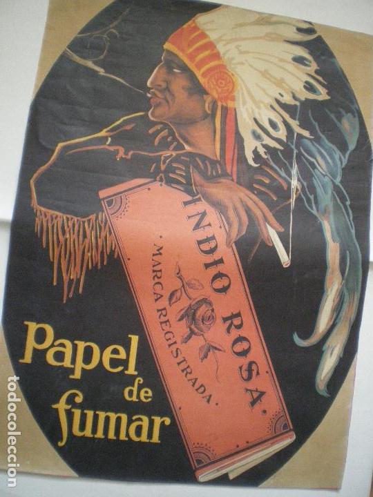 Carteles publicitarios: INDIO ROSA CARTEL PAPEL DE FUMAR - Foto 3