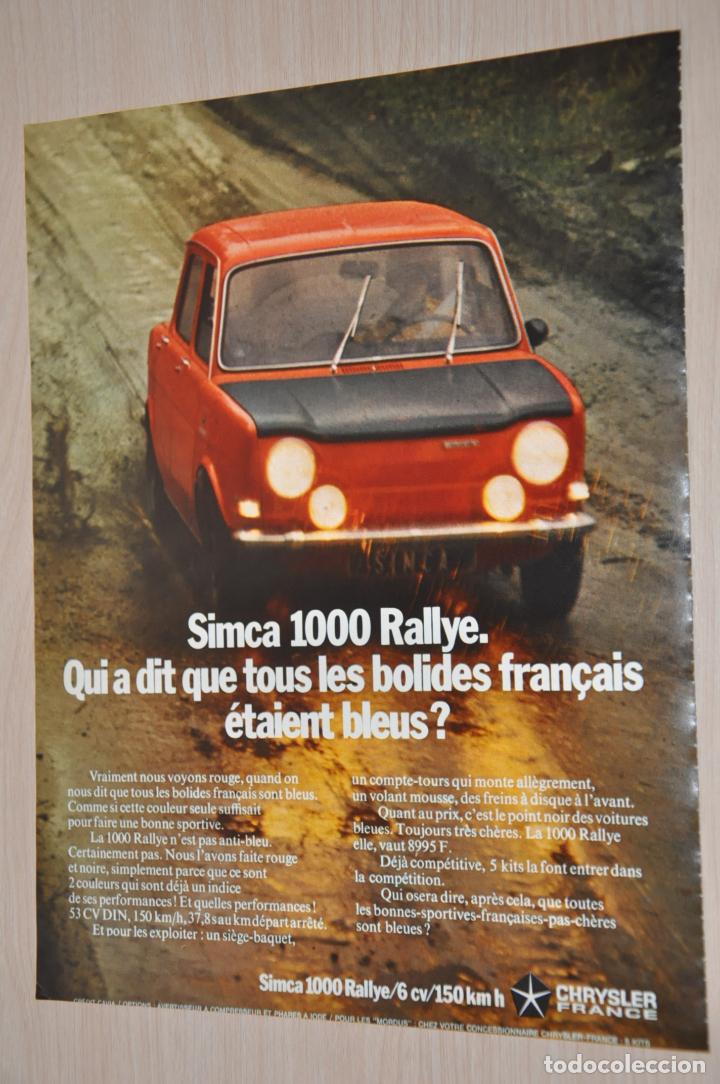 Carteles publicitarios: hoja publicidad simca 1000 rallye - Foto 1