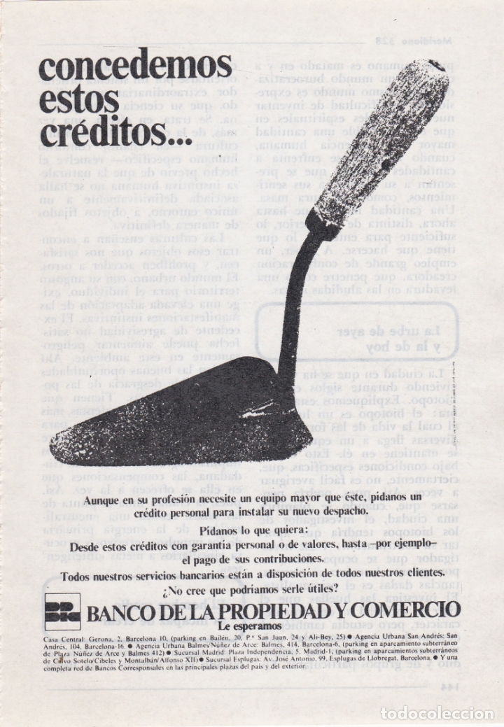 Carteles publicitarios: hoja publicidad banco de la propiedad y comercio - Foto 1