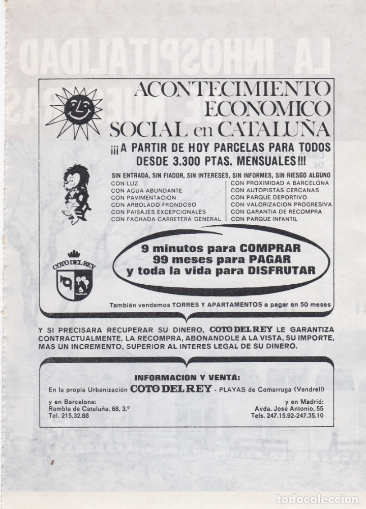 Carteles publicitarios: hoja publicidad coto del rey, comarruga, vendrell - Foto 1
