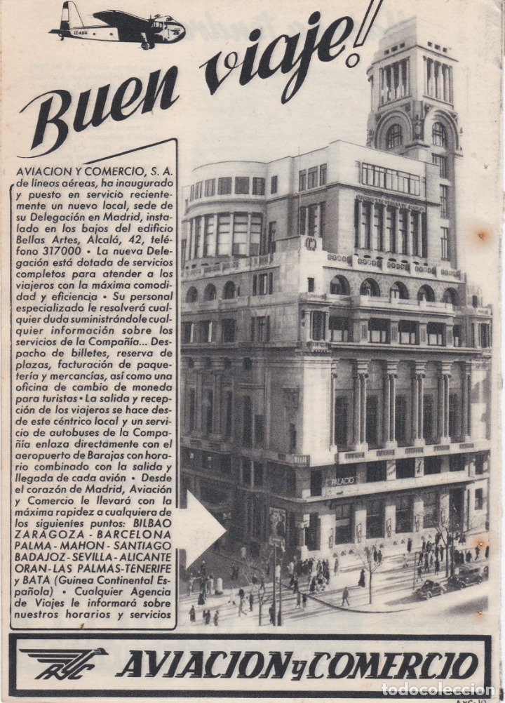 Carteles publicitarios: hoja publicidad aviacion y comercio - Foto 1