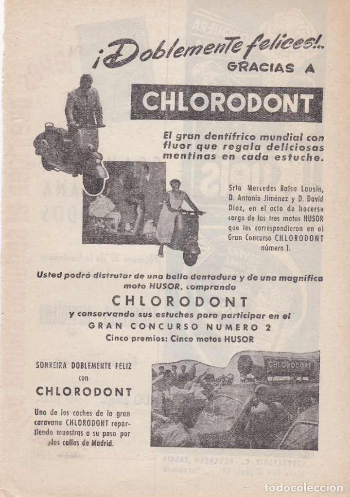 Carteles publicitarios: hoja publicidad  chlorodont - Foto 1