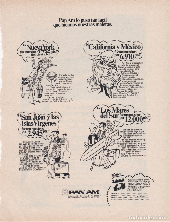 Carteles publicitarios: hoja publicidad pan am - Foto 1