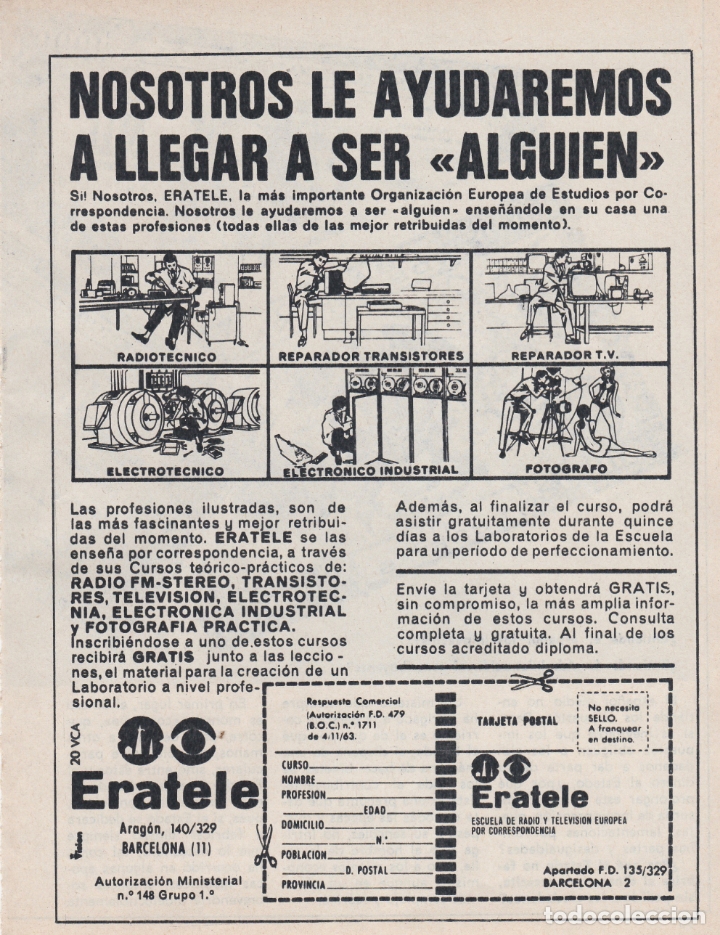 Carteles publicitarios: hoja publicidad eratele barcelona - Foto 1