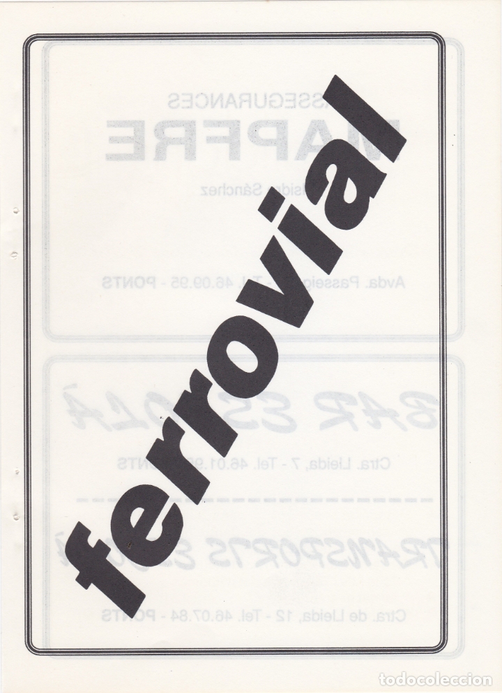 Carteles publicitarios: hoja publicidad ferrovial - Foto 1