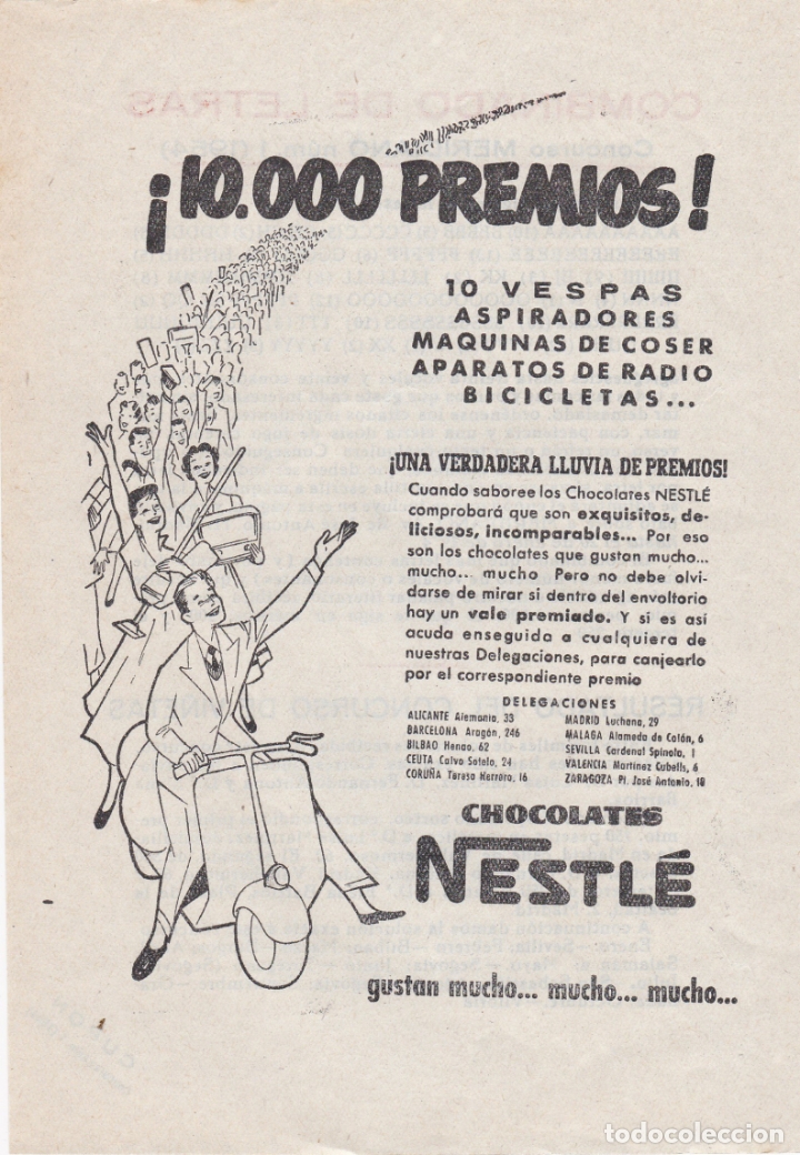 Carteles publicitarios: hoja publicidad chocolates nestle - Foto 1
