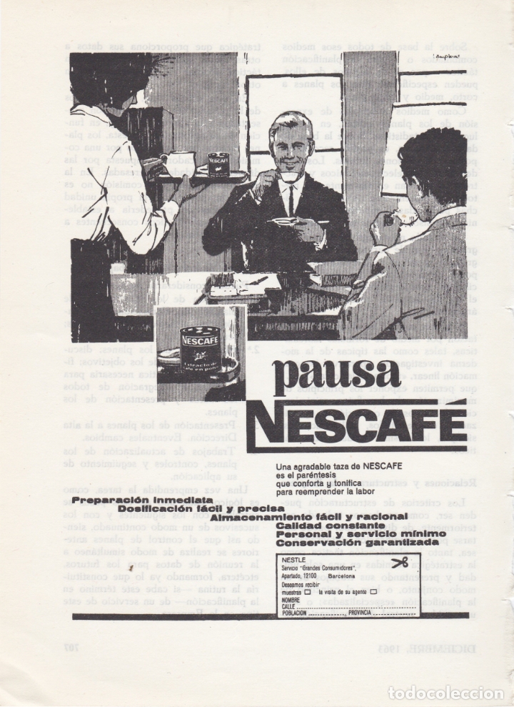 Carteles publicitarios: hoja publicidad nescafe - Foto 1