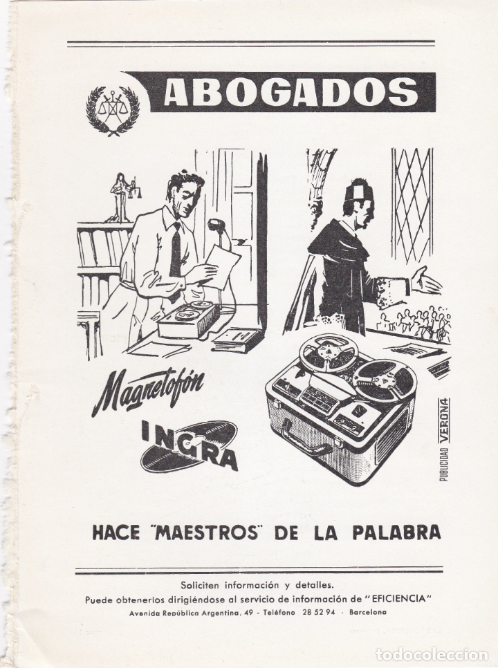 Carteles publicitarios: hoja publicidad magnetofon ingra - Foto 1
