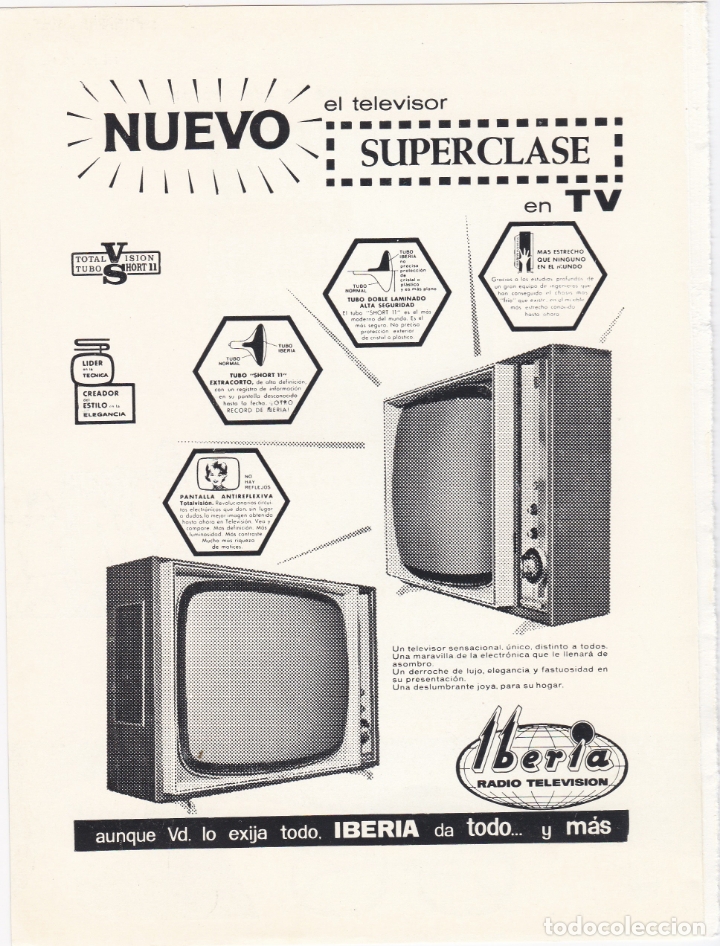 Carteles publicitarios: hoja publicidad televisor iberia - Foto 1