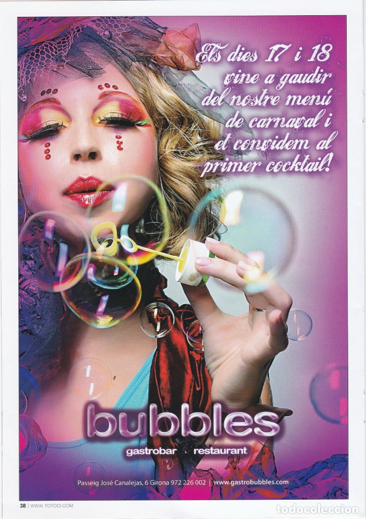 Carteles publicitarios: hoja publicidad restaurant bubbles, girona - Foto 1
