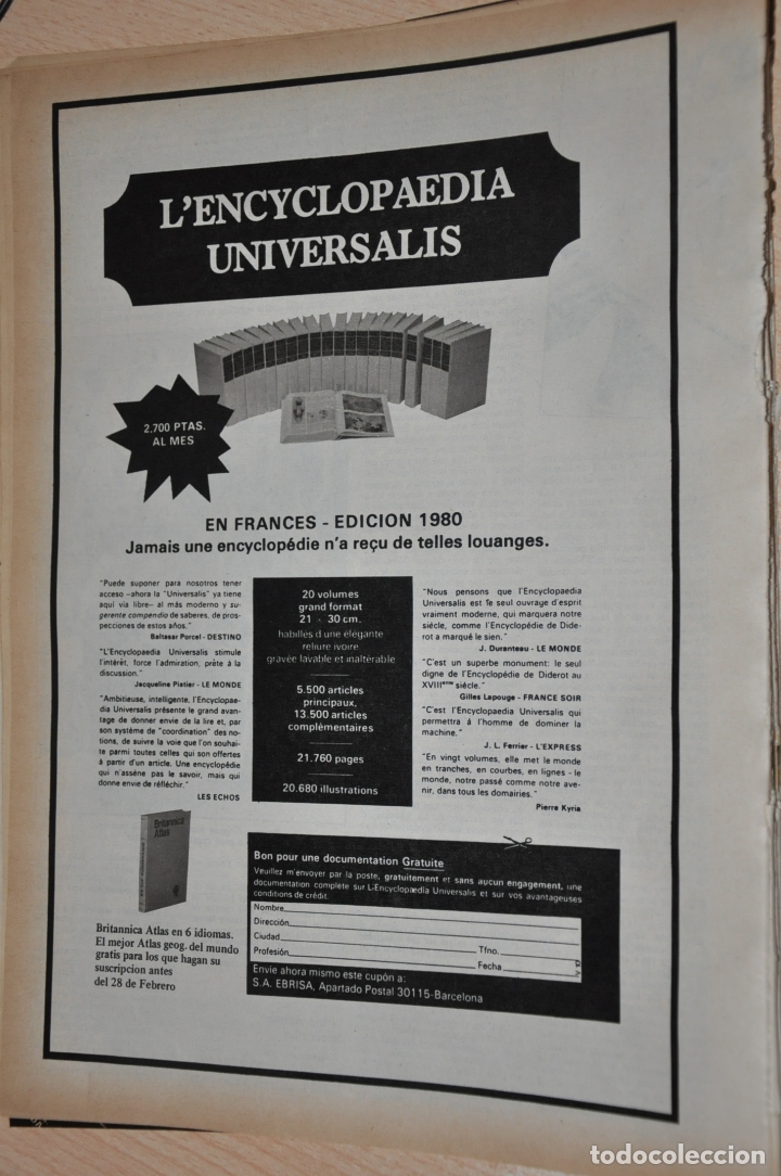 Carteles publicitarios: hoja publicidad l&acute;encyclopaedia universalis - Foto 1
