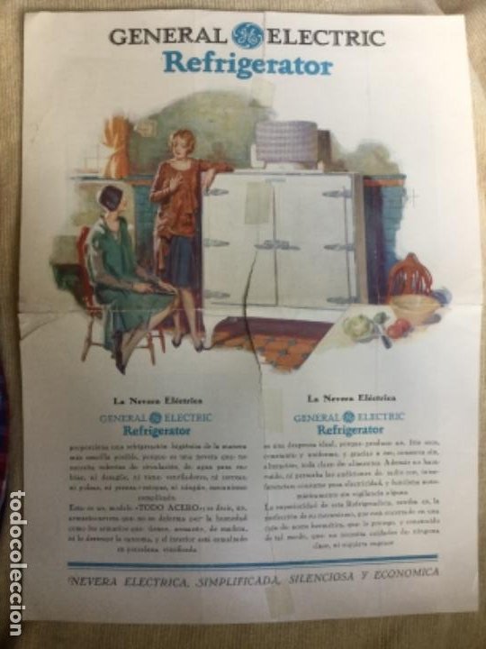 cartel publi - general electric refrigerator - - Buy Antique advertising  posters on todocoleccion
