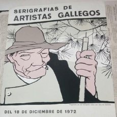 Carteles Publicitarios: CARTEL ---SERIGRAFIAS DE ARTISTAS GALLEGOS...GALERIA SARGADELOS BARCELONA.. MORET LA CORUÑA 1972