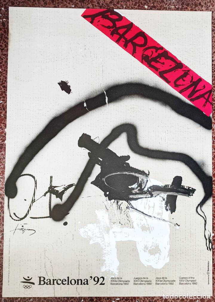 Werbeplakate: Cartel.Barcelona 92. dib.Antoni Tapies. XXV Olimpiada. . 50 x 70 cms - Vell i Bell