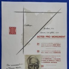 Carteles Publicitarios: CARTEL DE SUBIRACHS PRO MONUNENT A FRANCESC MACIÁ. VILANOVA I LA GELTRÚ 1977