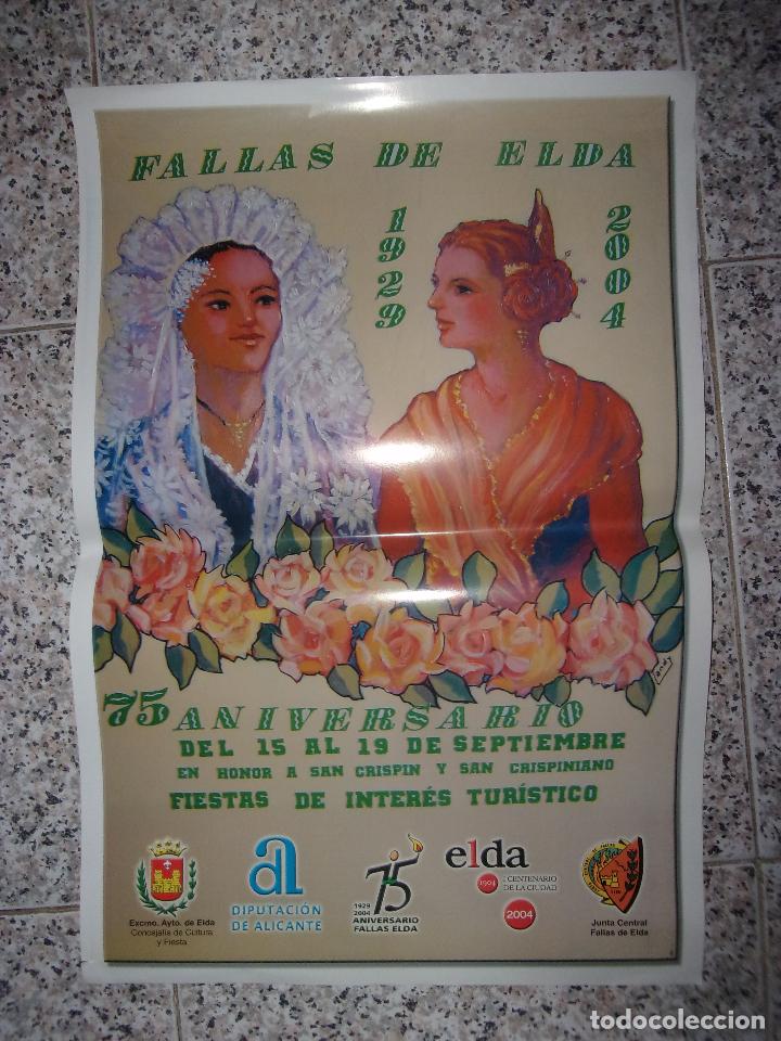 Carteles publicitarios: FALLAS DE ELDA 75 ANIVERSARIO - CARTEL. - Foto 1