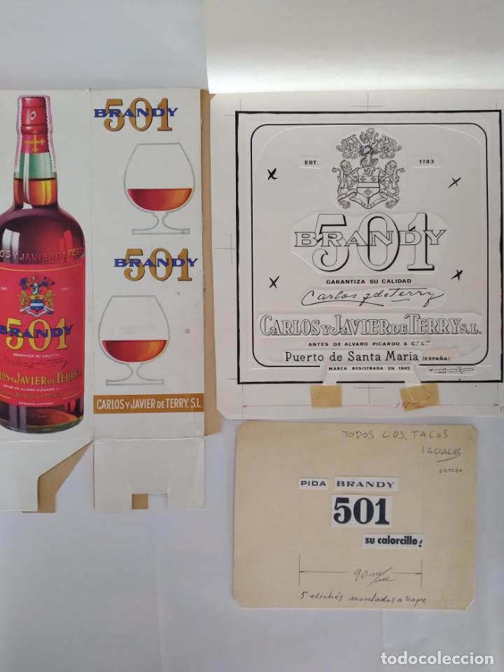 Affiches Publicitaires: FOLLETO CARTEL PUBLICIDAD CO&Ntilde;AC BRANDY 501 TERRY PUERTO SANTA MARIA CADIZ RV TODO LO FOTOGRAFIADO