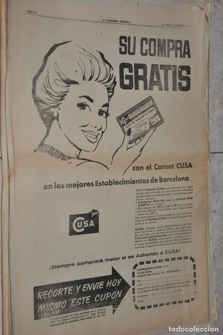 Carteles publicitarios: hoja publicidad la vanguardia 1962, cusa - Foto 1
