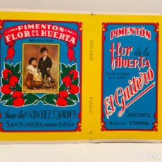 Cartazes Publicitários: LAMINA ORIGINAL LATA PIMENTON FLOR DE LA HUERTA SANTOMERA MURCIA. Lote 333573213