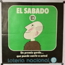 Carteles Publicitarios: LOTERÍA NACIONAL “EL SÁBADO”. CARTEL PUBLICITARIO DEL AÑO 1975.. Lote 341885498