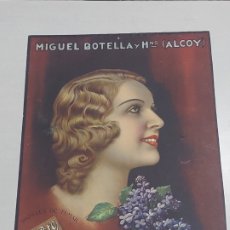 Cartazes Publicitários: ANTIGUO CARTEL PAPEL DE FUMAR MIGUEL BOTELLA ALCOY .. Lote 361437715