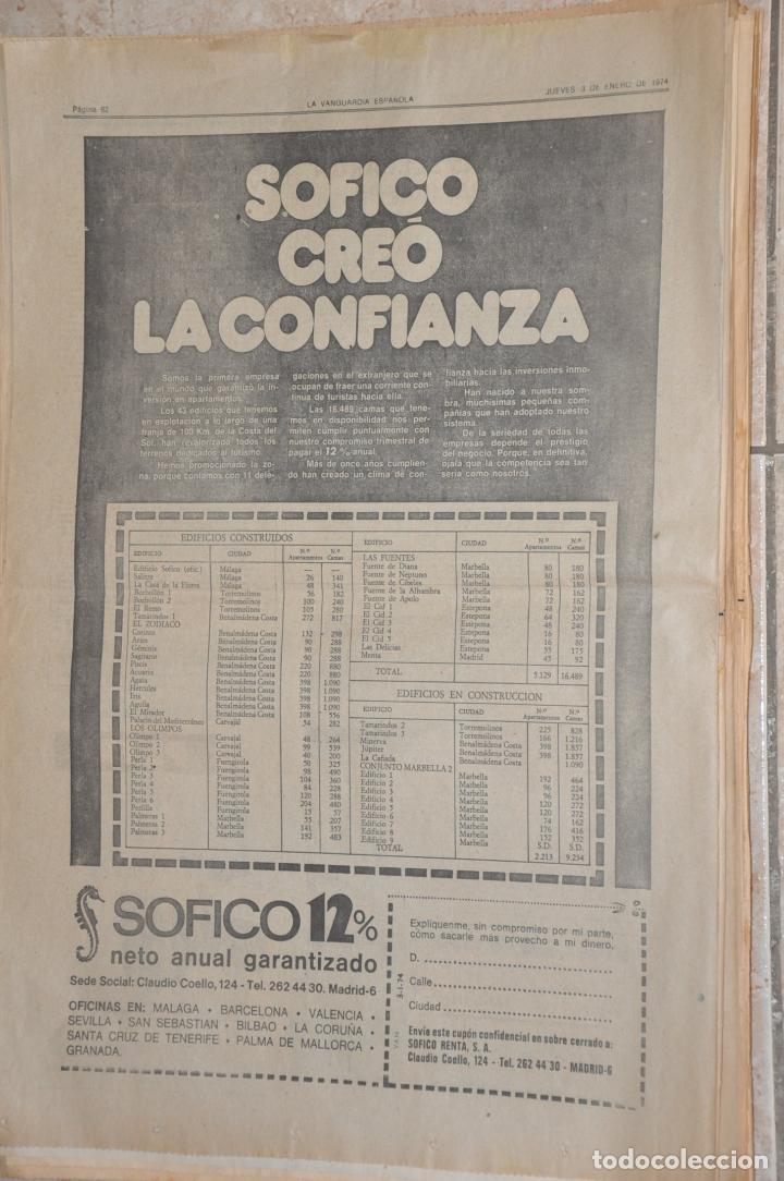 Carteles publicitarios: hoja publicidad la vanguardia 1974, sofico - Foto 1