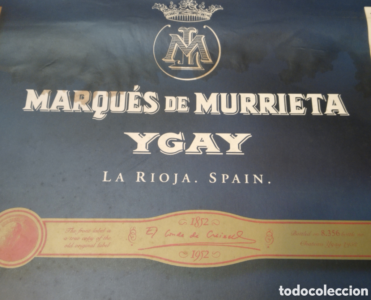 Carteles publicitarios: MARQUES DE MURRIETA LA RIOJA 75x65 cm - Foto 3