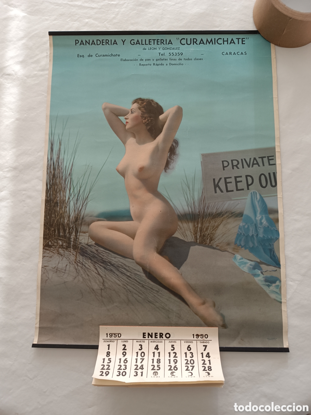 Carteles publicitarios: Calendario 1950 desnudo - Foto 1
