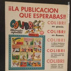 Carteles Publicitarios: HISTORIETAS INFANTILES COLIBRI - SIMPAR SA - CARTEL PUBLICIDAD -VER FOTOS