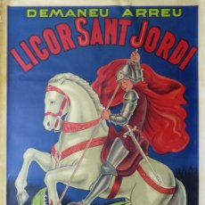 Carteles Publicitarios: CARTEL LICOR SANT JORDI, ENRIC LLADO, ARENYS DE MUNT, BARCELONA - AÑOS 1930 - LITOGRAFIA