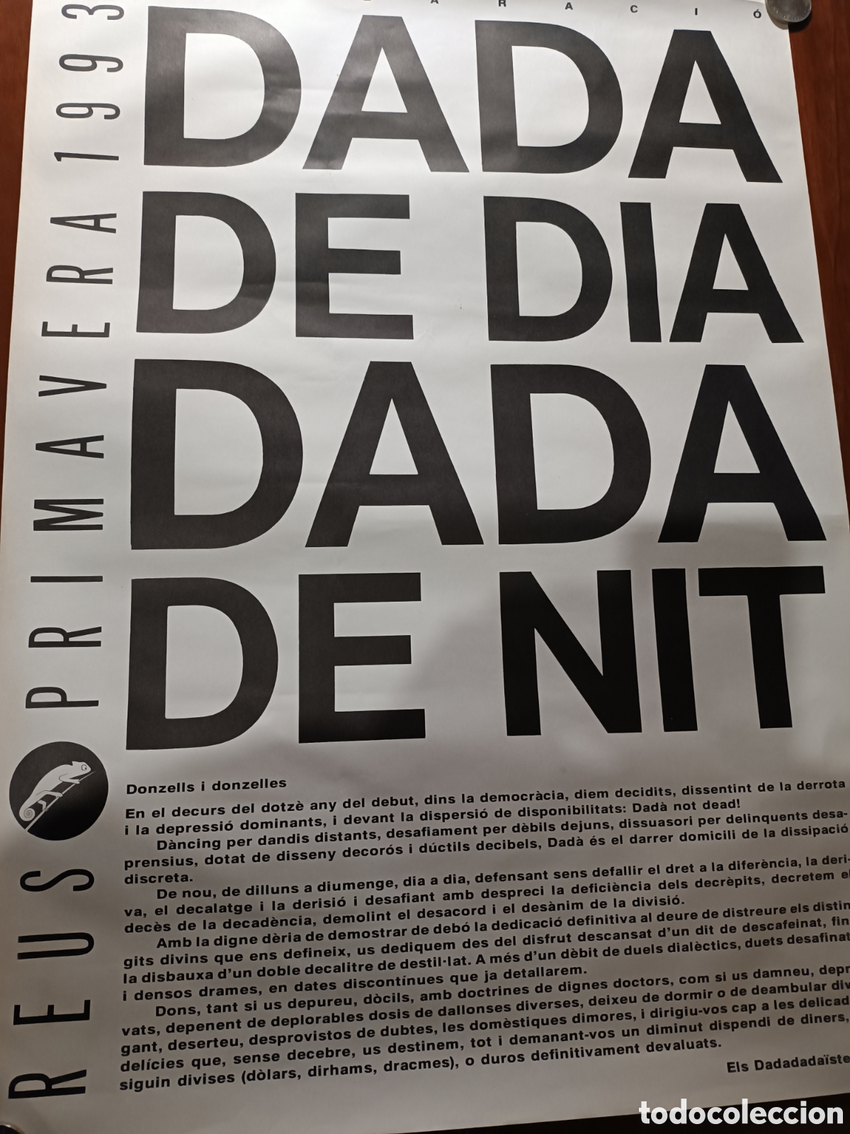 Carteles publicitarios: Reus Primavera 1993 Declaraci&oacute; DADA DE DIA DADA DE NIT - Foto 2