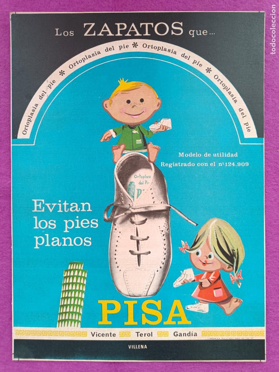 Carteles Publicitarios: CARTELITO PUBLICIDAD ZAPATOS QUE EVITAN LOS PIES PLANOS PISA VICENTE TEROL GANDIA VALENCIA CARTON