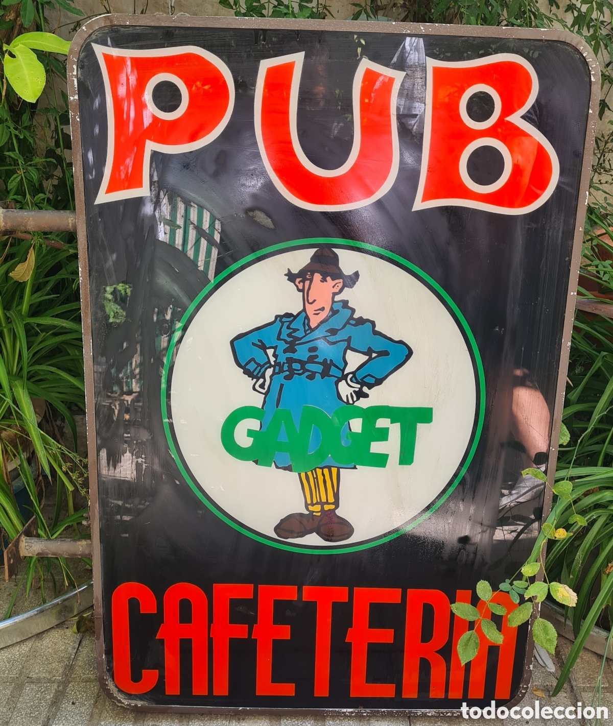 Carteles publicitarios: Antiguo rotulo luminoso del inspector gadget. - Foto 2