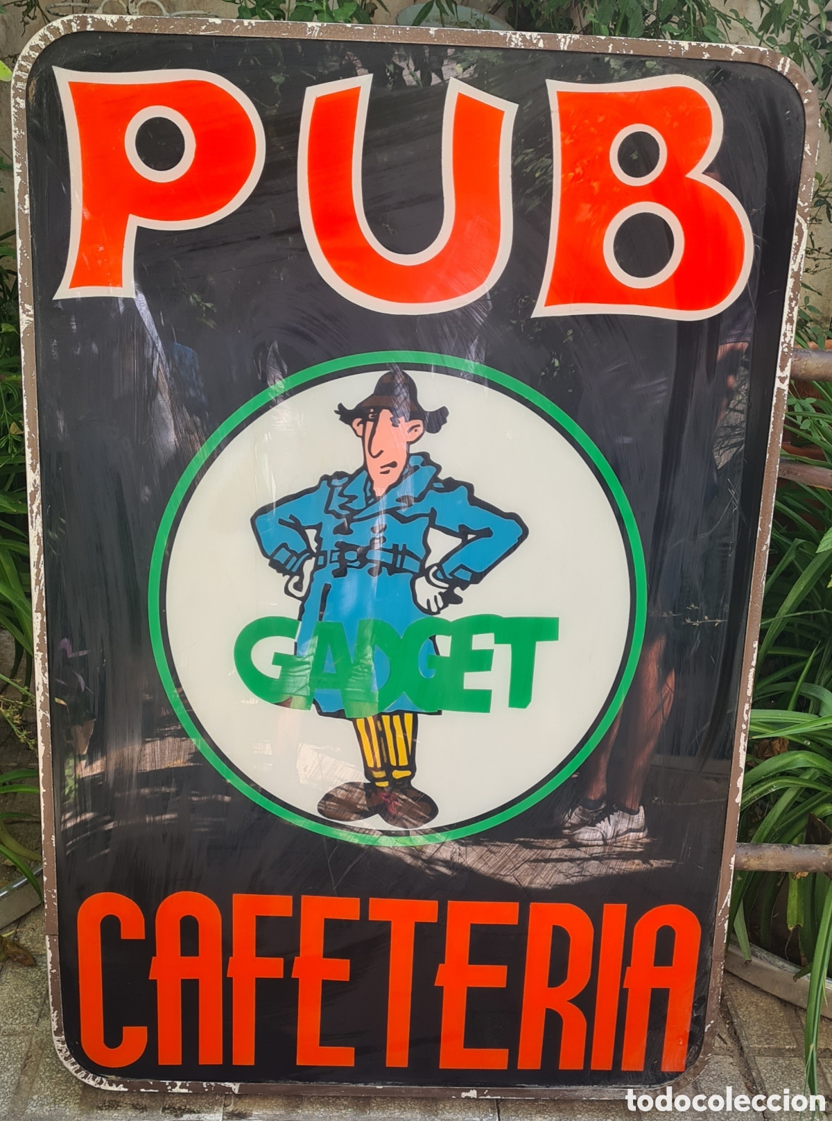 Carteles publicitarios: Antiguo rotulo luminoso del inspector gadget. - Foto 3