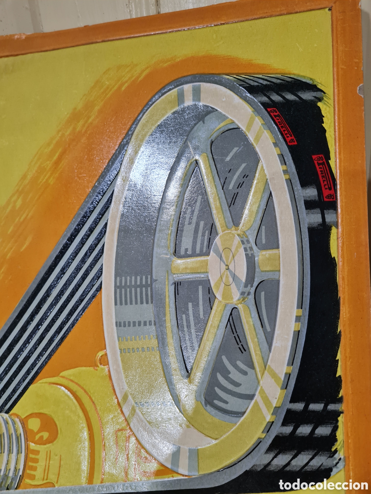 Carteles publicitarios: Antiguo cartel repujado (PIRELLI) - Foto 2