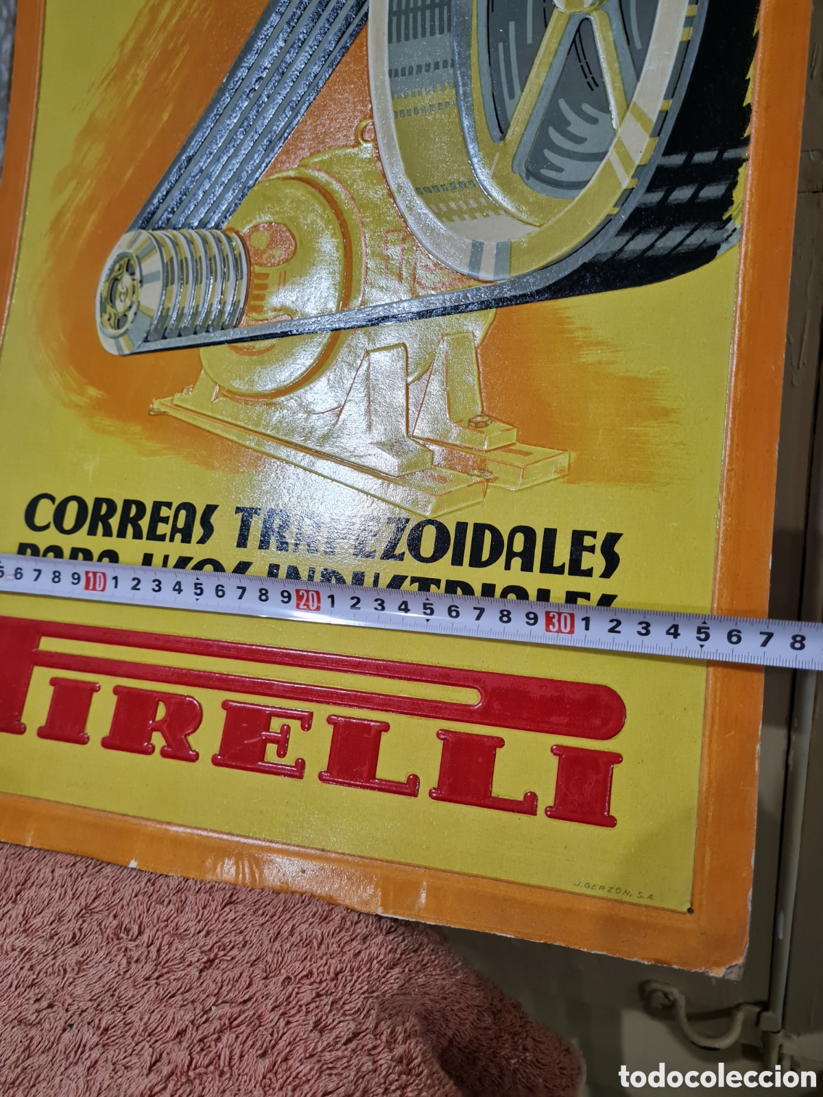 Carteles publicitarios: Antiguo cartel repujado (PIRELLI) - Foto 7